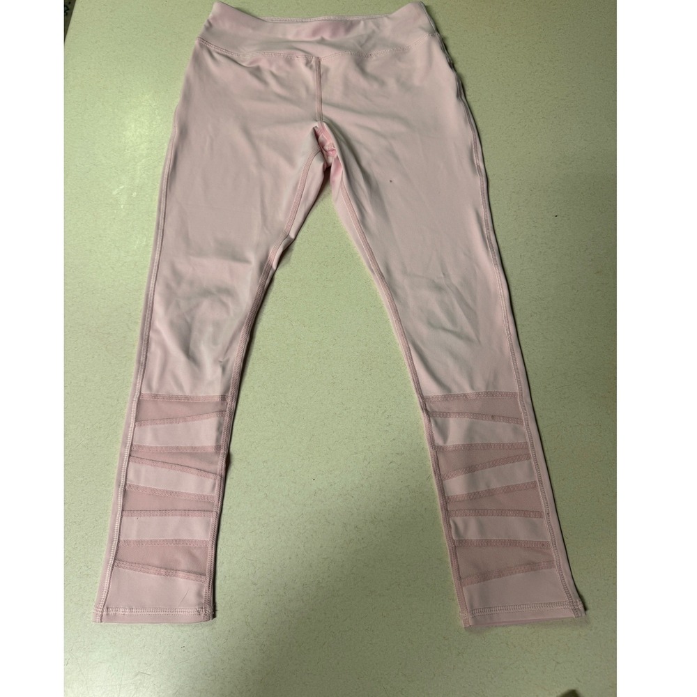 Avia Girls Pink Mesh Panel Activewear Leggings Size L 10-12 Performance Pants